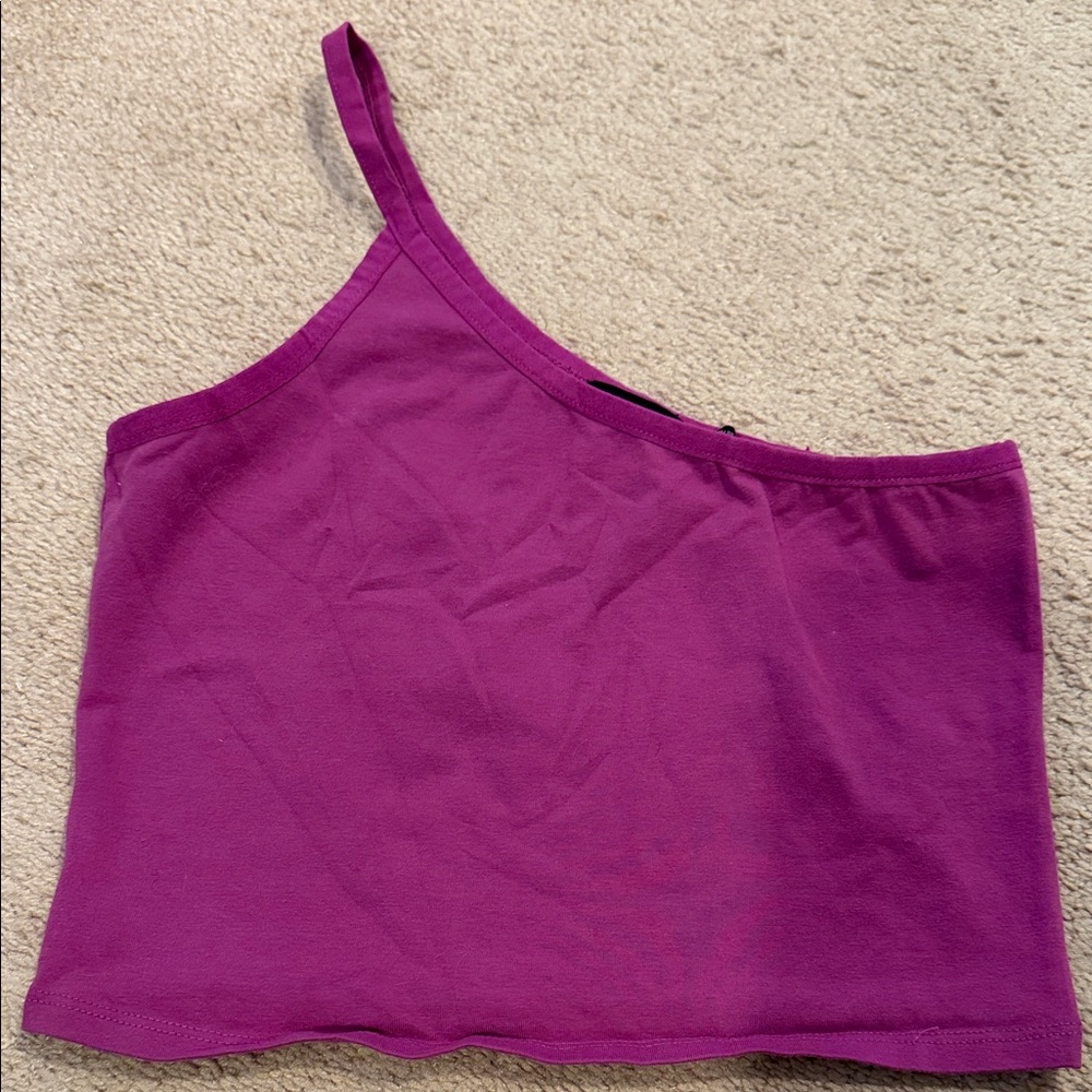 Urban outfitters out from under purple One-Shoulder Crop Top tank sz medium